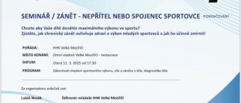Pozvánka na seminář - zánět - nepřítel nebo spojenec sportovce
